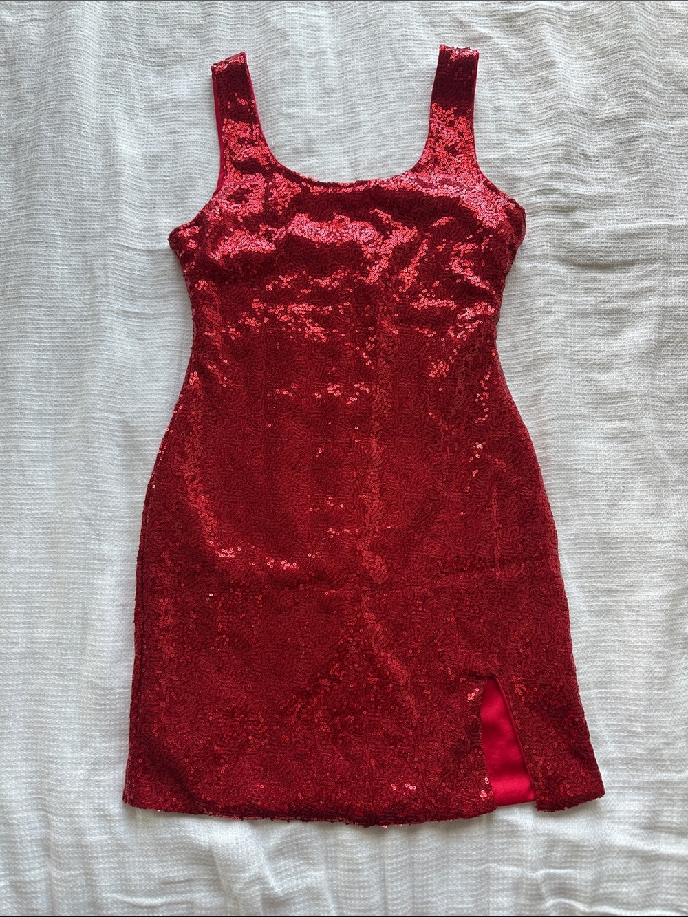 Red Sequin Tank Dress